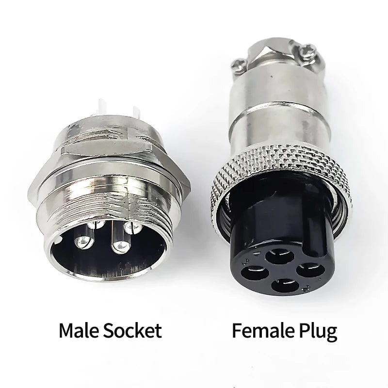 GX12 GX16 GX20 Aviation Connector 2 3 4 5 6 7 8 9 10 12 Pin Male Female Circular Metal Cable Plug Panel Mount Socket Industrial