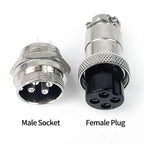 GX12 GX16 GX20 Aviation Connector 2 3 4 5 6 7 8 9 10 12 Pin Male Female Circular Metal Cable Plug Panel Mount Socket Industrial