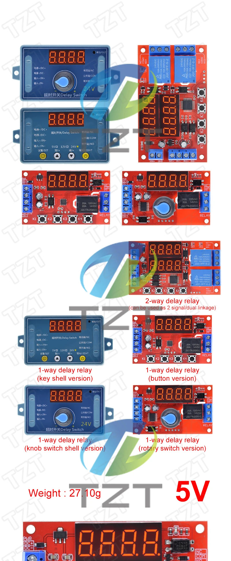 DC 5V 12V 24V 10A Adjustable Time Delay Relay Module 32 Modes LED Digital Timming Trigger Timer Control Switch Pulse Cycle
