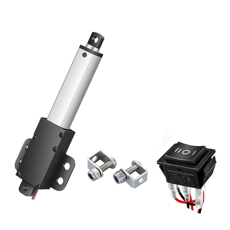 Mini Electric Linear Actuator 6V 12V 24V 150N-20N Push Rod with Rocker Switch & Bracket for Robot Cabinet Shutter Cosplay