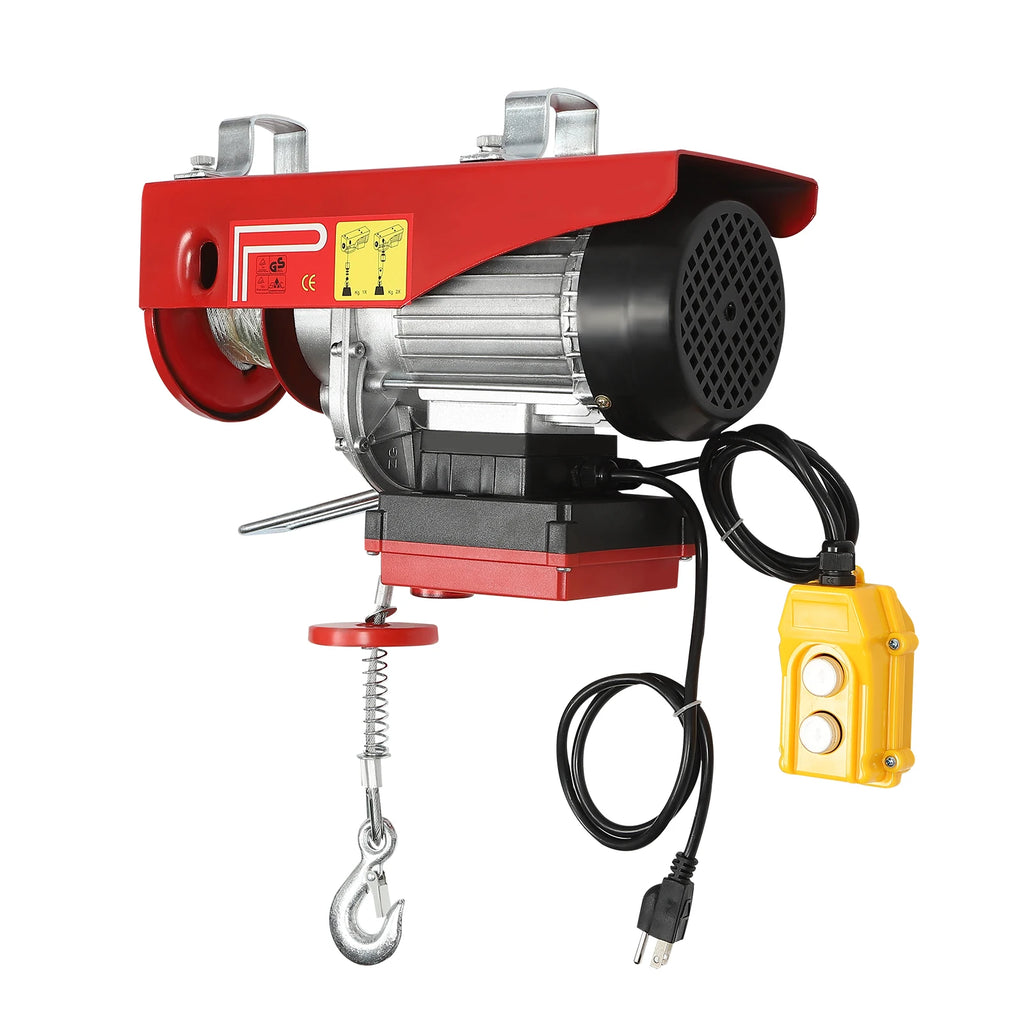 880LBS 110V Electric Winch, 2 in 1 Electric Hoist Winch with 328ft Wireless Remote Control Emergency Stop Heavy Duty Lift Hoist for Factory Garage Warehouse