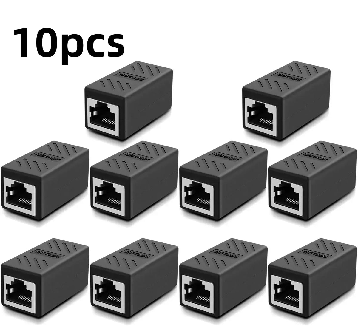 5/10/20/30pcs RJ45 coupler, suitable for Cat7/Cat6/Cat5e/Cat5 Ethernet cable extension connectors - female to female, black