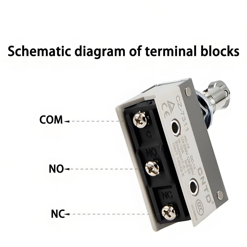 Micro Switch CNTD CZ‑7310 Panel Mount Plunger Actuator 15A 250VAC 1NO1NC Plastic Housing Travel Limit Switch for Industrial Cont
