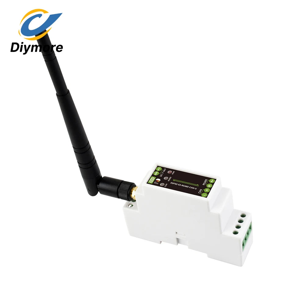 ESP32-S3-RS485-CAN Industrial DIN Rail Module ESP32-S3R8 Dual Core 240MHz WiFi Bluetooth Isolated RS485 CAN Bus 7-36V Wide Power