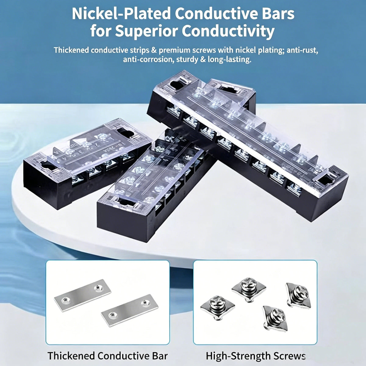 Dual Row Strip Screw Terminal Block TB1503-TB151 15A  Fixed Wiring Board Wire Connector for Electronic Components