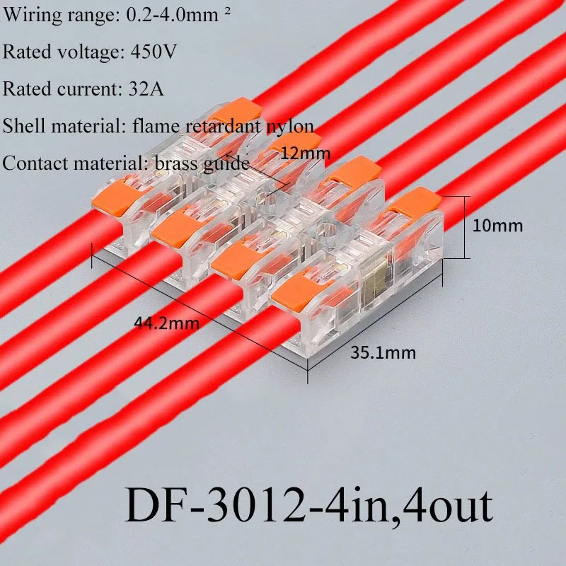 Connector Terminal Blocks Fast Cable Terminals Crimp Push-type Multiple-in Multiple-Outlet Wire Docking LED Terminals