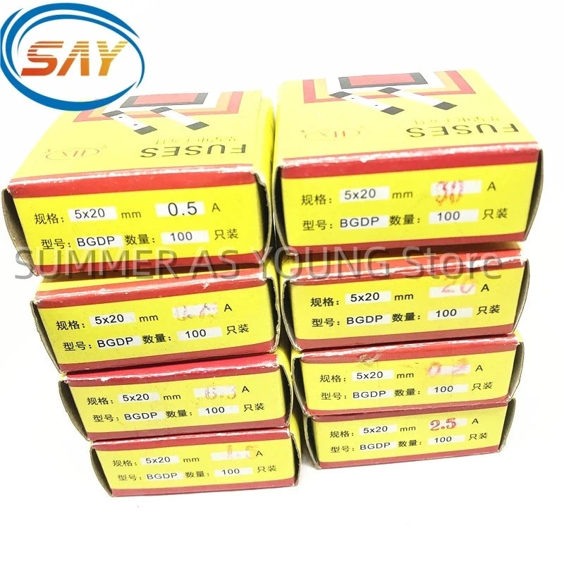 Glass Fuse  5*20MM 6*30MM  100PCS/LOT 250V 0.1A 0.2A 0.3A 0.5A 1.25A 1.5A 3.15A 6.3A 1A 2A 3A 4A 5*20 5X20  Fast Blow