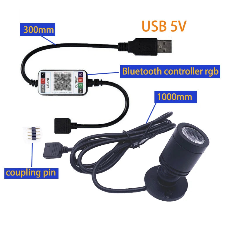OhliteLED Smart Bluetooth APP Control RGB LED Spotlight USB 5V Adjustable Colour Mini Ceiling Spotlight 1W 3W Black White Silver