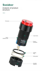 16mm LED Illuminuted Push Button Switch 12/24/220V Momentary Self-locking on Off with Light Square Round Rectangle Power Switch