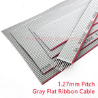 5Meter 6P/8/10/14/16/20/26/30/34/40/50/60 Pin 1.27mm Pitch Gray Flat Ribbon Cable 28 AWG Wire For 2.54mm FC IDC Connector