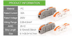 Lever Wiring Connector Fast Compact Splicing Electrical Connector Butt Terminal 1 to 1 Inline Wire Connector Connect 28-12 AWG