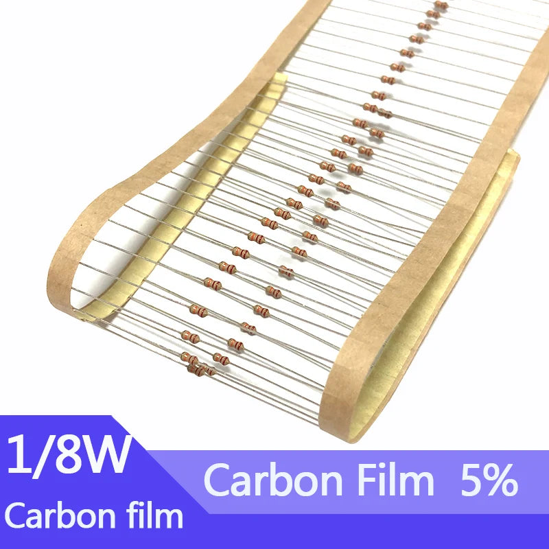 100PCS 1/8W Carbon Film Resistor 5% 4R7 47R 470R 4K7 47K 470K 4.7 47 470 R K Ohm 0.125W  0R--1M