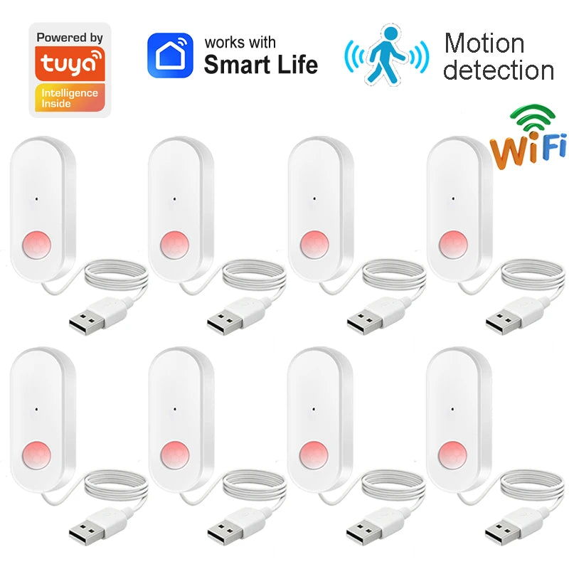 WiFi Human Motion Sensor PIR Infrared Detector Works With Tuya Smart Life APP Home Security Anti-theft Devices Support Alexa