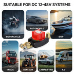 12-48V Car Isolator Disconnect Rotary Switch 275A On/Off Battery Power Cut Master Switch Disconnect Isolator for Car RV Boat