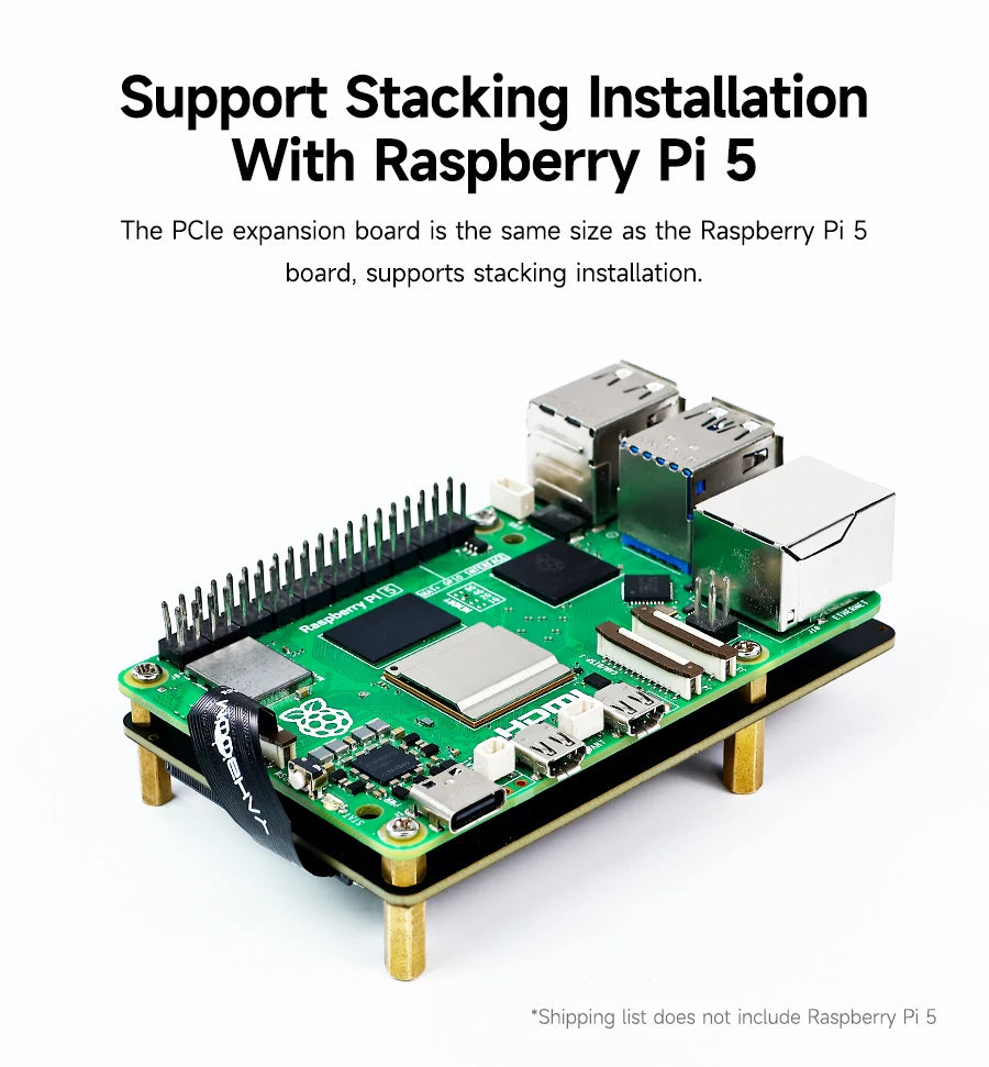 Raspberry Pi 5 Dedicated PCIE to M.2 NVME SSD Solid State Drive Expansion Board 2230 2242 2260 2280 Support Pi5 Active Cooler