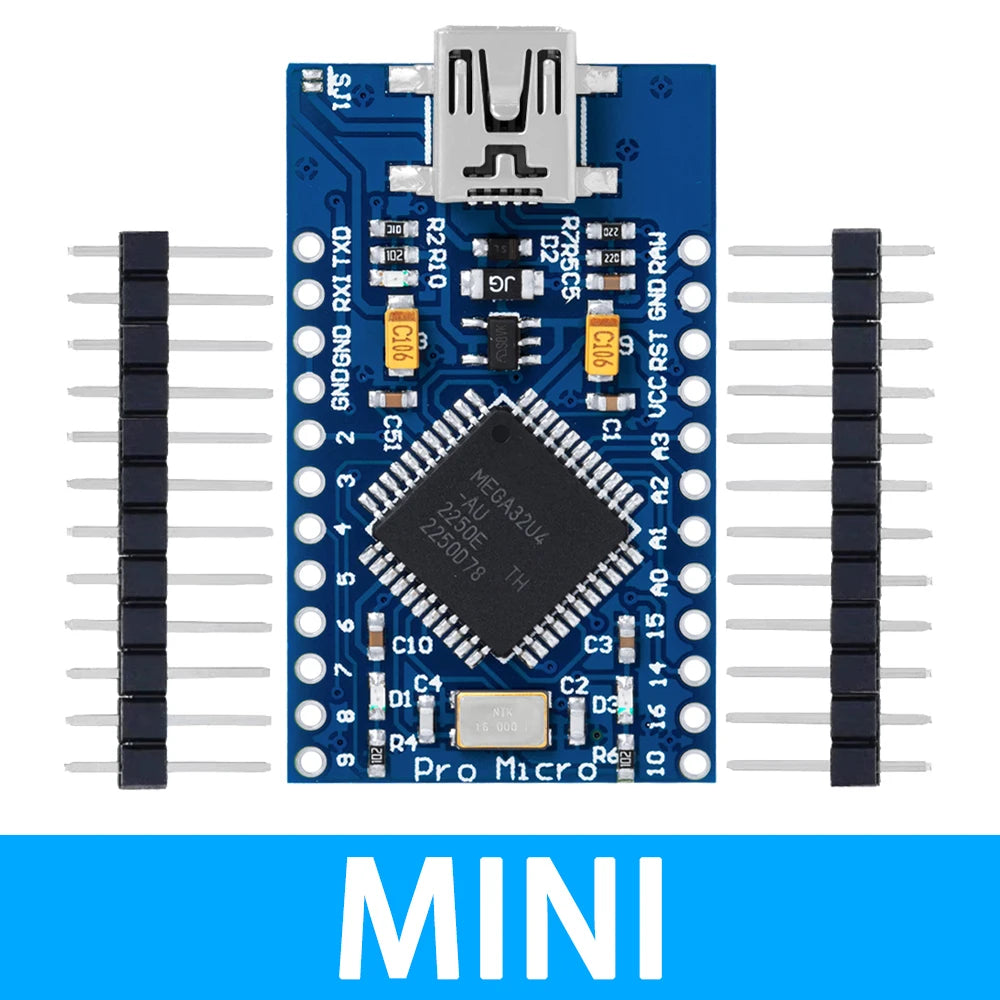 Pro Micro ATmega32U4 5V 16MHz Replace ATmega328 For Arduino TYPE-C  With 2 Row Pin Header For Leonardo Mini Usb Interface Pro