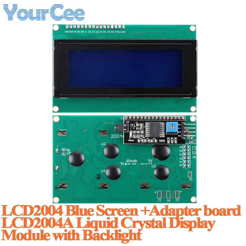LCD1602 LCD2004 Yellow-Green/Blue Display Screen with Adapter Board with I2C IIC LCD1602A LCD2004A LCD Module with Backlight