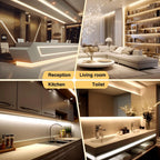 5M 10M 20M COB CCT LED Strip 24V Flexible High Density Dimmable Room Light 2.4G RF Touch Remote Control Dual White 2700K-6500K