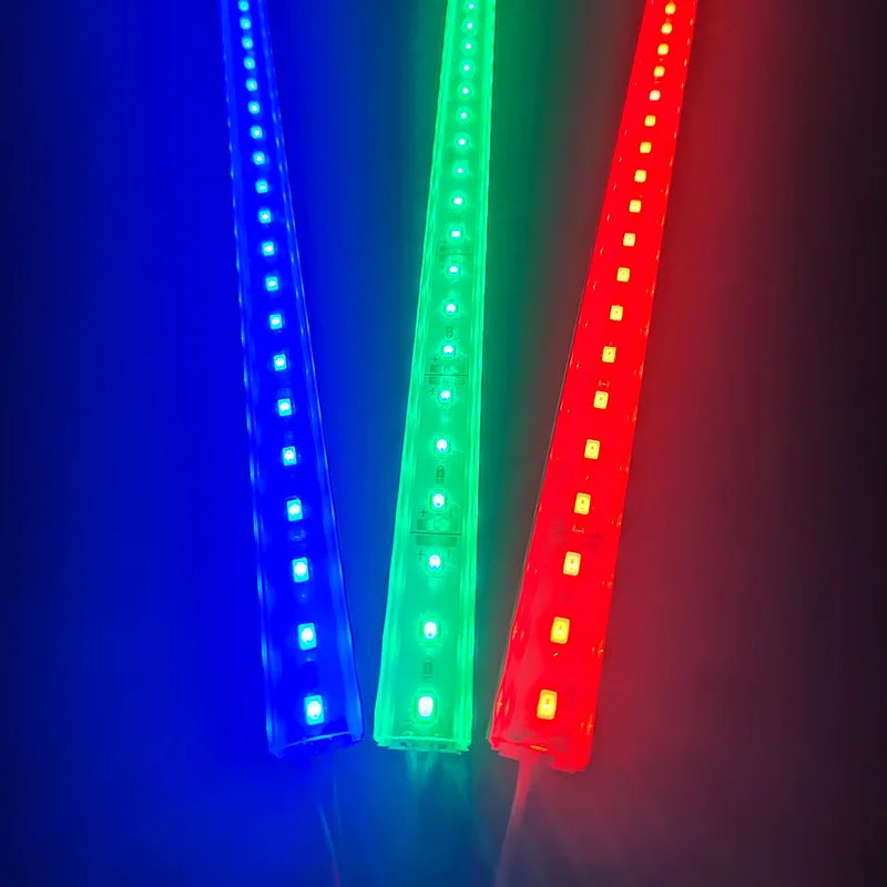 20 Inch 36 LEDs Red Green Blue LED Light Bar DC12V U/V-Shaped Flat Aluminum Channel Rigid Strip for Indoor Lighting
