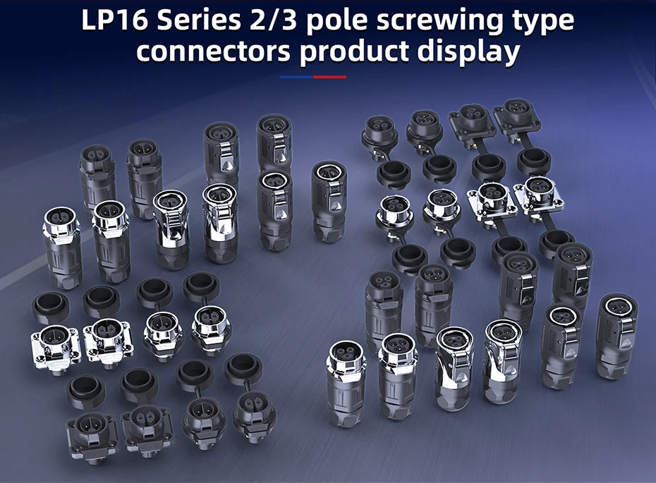 CNLINKO LP Series M12 M16 M20 M24 Waterproof Industrial Connector Screw-in Terminal Fast Plug Solderless Power Cable Connectors