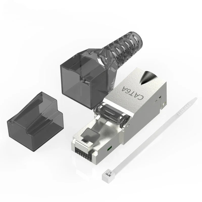 CAT7 RJ45 Connector 50U No Crimping Tools Required Network Cable Cat6A Cat5e Reuse Module Shielded FTP 8P8C Crimp