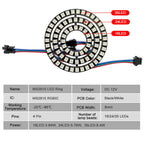 WS2815 Angel Eyes Ring 16/24/35 LEDs Breakpoint Resume Individually Addressable DC12V 5050 RGB Car Daytime Running Light