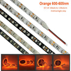 12V 3528 SMD LED Strip Light Decoration 120LEDs/m 60LEDs/m Orange Lighting Flexible Ribbon Rope String LED Tape Light 1M 5M