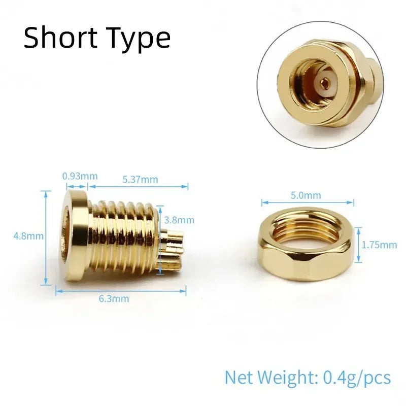 10pc MMCX Connector Earphone Female PCB Mount Pin Headphone Plug IE800 Long Short Type Beryllium Copper Wire Conector