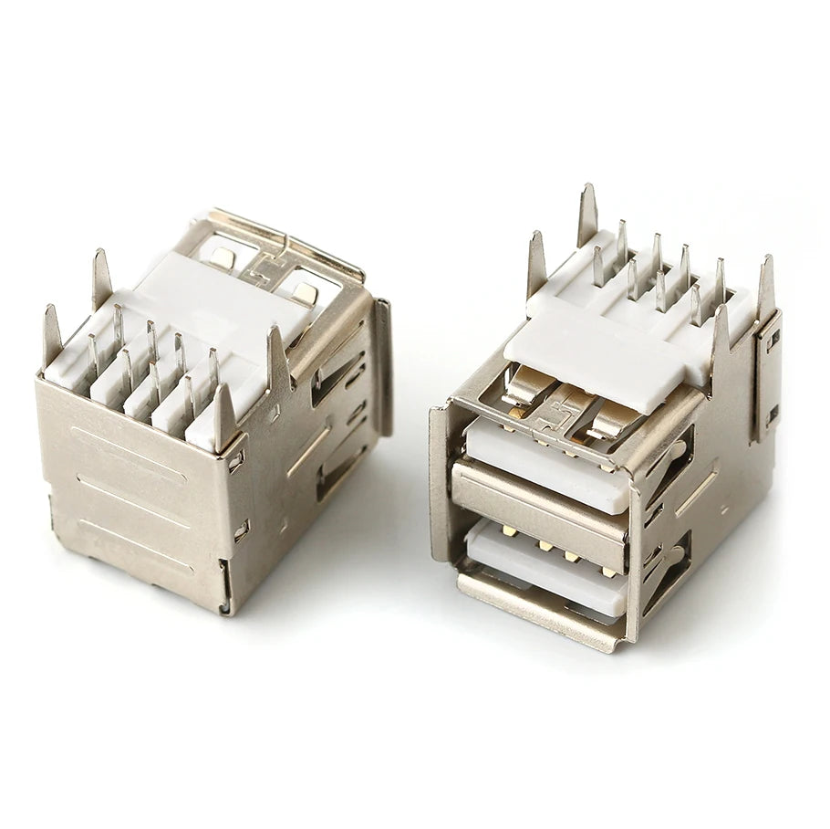 10PCS USB Interface Double-Layer USB Socket Type A Standard Port Male and Female Solder Socket DIP Straight Bent Pin PCB Socket