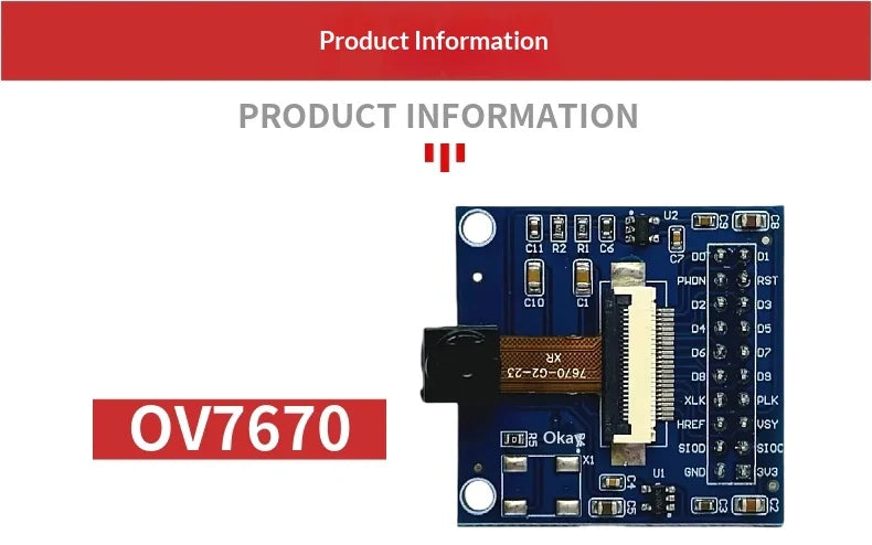 OV2640 OV7670 OV7725 Camera Module Adapter Board for Arduino STM32
