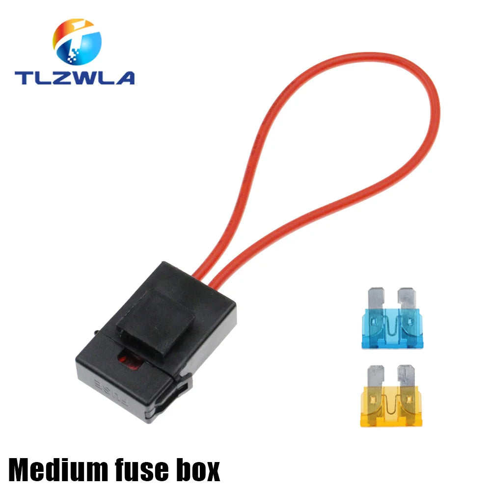 ATC Medium Car fuse Box 18/16AWG Copper Wire 32V Small Fuse Holder with Fuse and Car Blade Fuse 1A 2A 3A 5A 7.5A 10A 15A 20A 25A