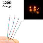 10pcs/Bag 0805 1206 SMD Lamp Wired Micro Litz Led Pre-Soldered Chip Wired 3V Railway Model Toy Light DIY Leads Wires 30cm