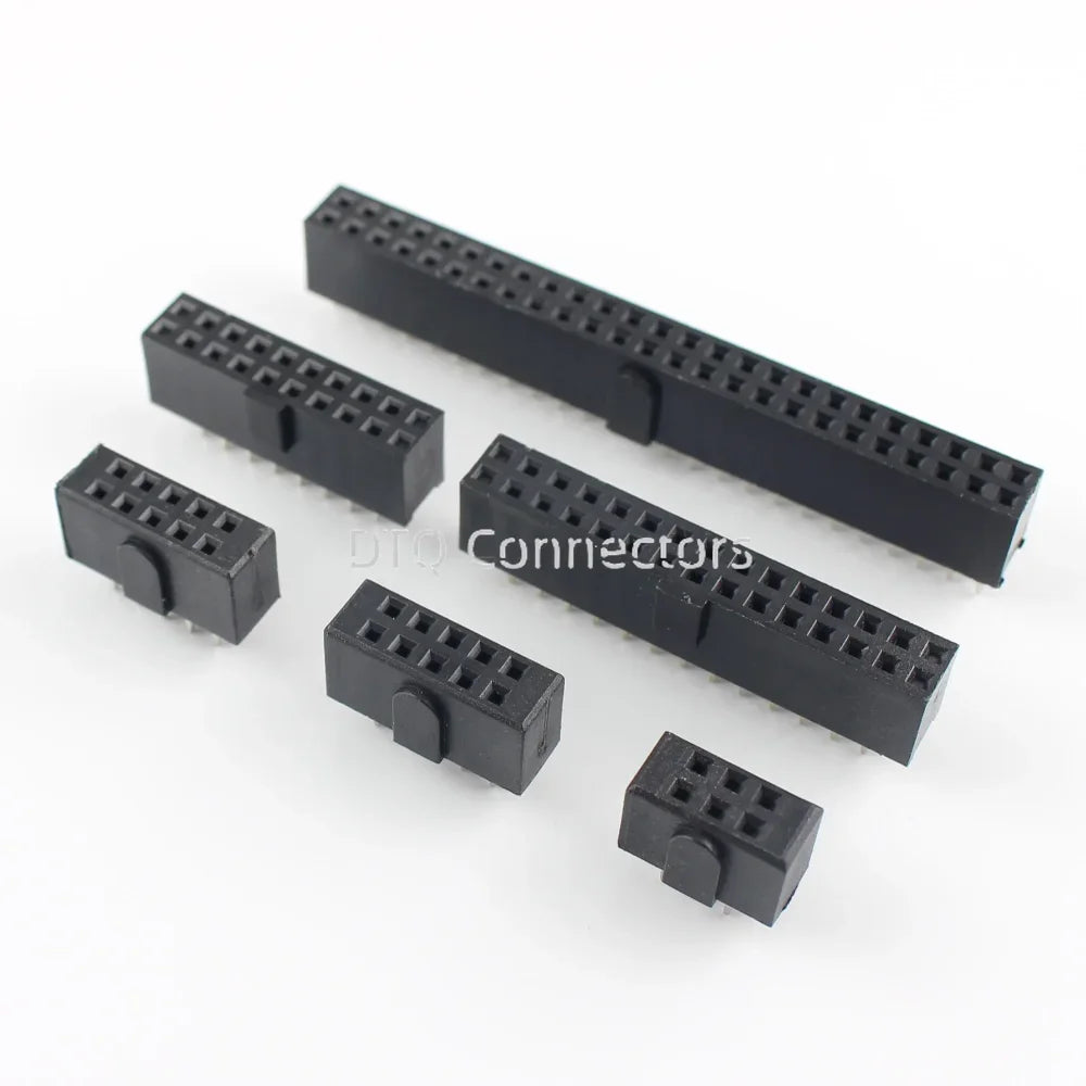 10pcs 2.54mm Pitch Female Header Strip 6/10/14/16/20/26/34/40/50 Pin Dual Straight DIP Polarizing Key Connector 6P 10P 40P 50P
