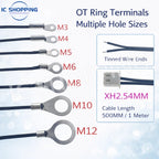10PCS NTC Temperature Sensor OT Probe with Copper Ring 5K 10K 20K 50K 100K Thermistor B3950 1% Threaded Mounting