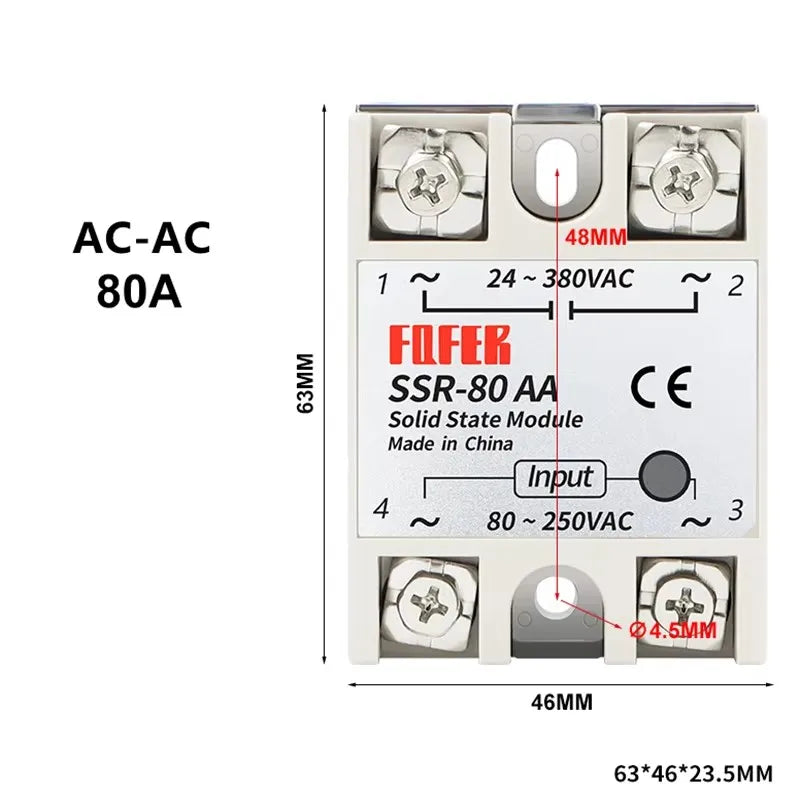 Solid State Relay SSR-40DA AC DC 10A/25A/30A/40A/50A/75A/80A/100A