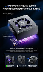 Qianli MEGA-IDEA Turbo Cooling UV Curing Fan Fume Extractor For Mobile Phone Motherboard PCB Weld Repair Heat Dissipation Tools
