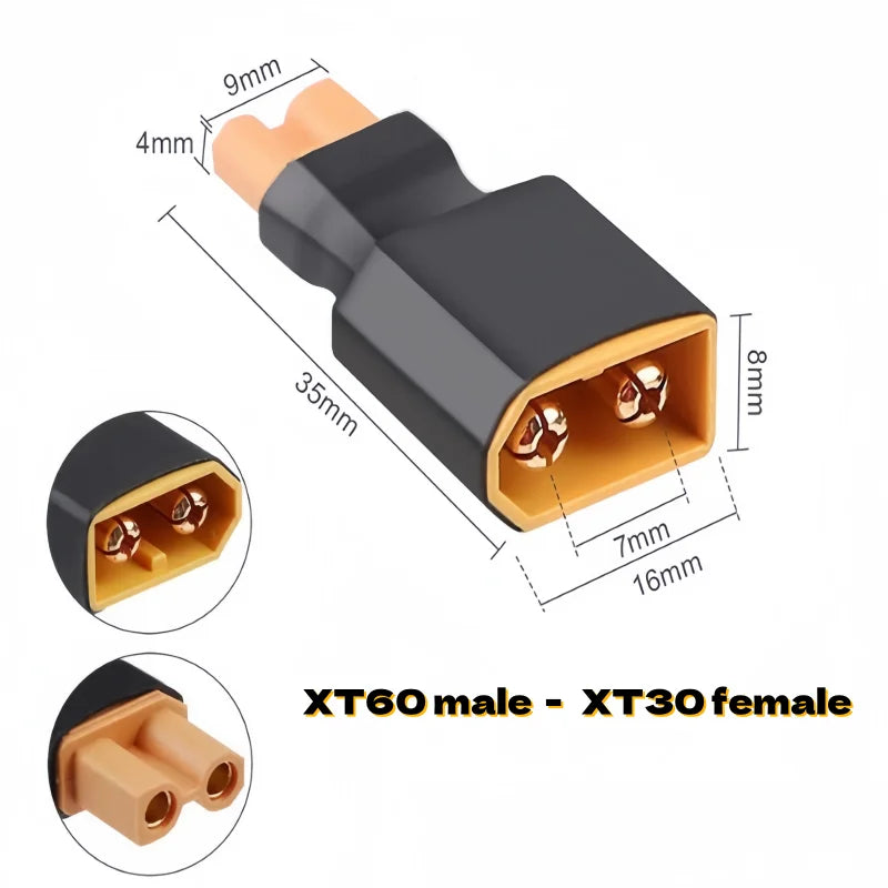 1/5pcs Lithium Battery Adapter XT60 to XT30, Male to Female, Female to Female, Drone Battery Conversion Adapter