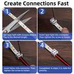 LED Strip Connectors 2Pin 8mm 5V/12V/24V Versatile LED Light Solderless Connector Adapter for 22AWG/20AWG/18AWG/16AWG Solid Wire
