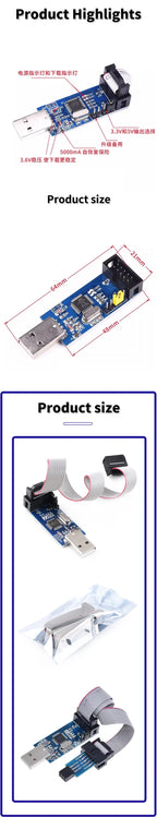 USBASP USBISP AVR Programmer USB ISP Downloader ATMEGA8 ATMEGA128 AVR USB ASP Downloader Firmware Update Tool for Arduino DIY