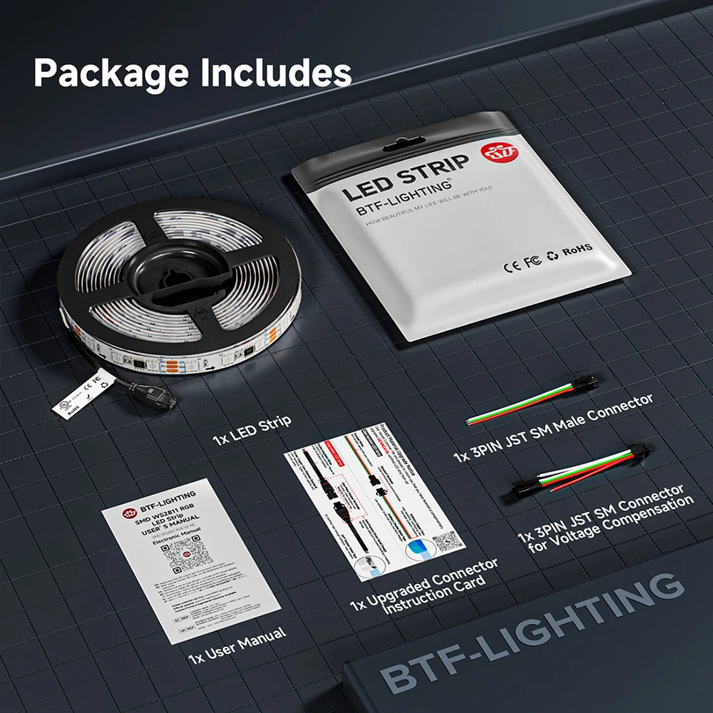WS2811 RGB Led Strip Light 5050 SMD Addressable 30 48 60 96 144 LEDs External 1 IC Control 3 Leds Bright Normal Led Lights DC12V