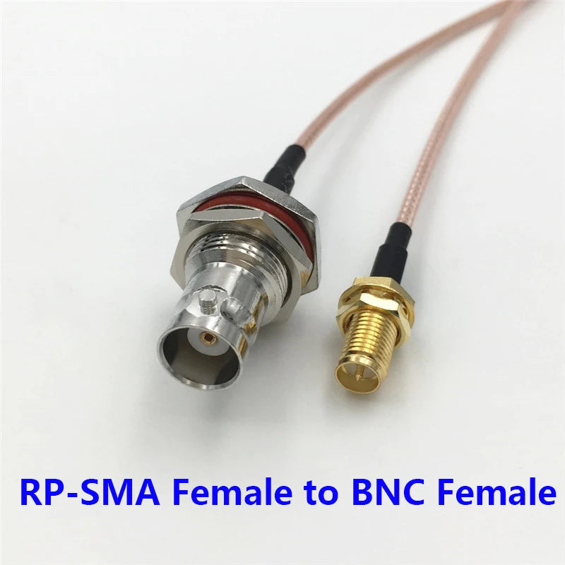 1Pcs SMA / RP-SMA Male / Female Plug to BNC Female with Nut Bulkhead Jack Extend RG316 RF Coaxial Cable Connector 10cm to 2M