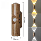 LED Motion Sensor Light Wall-Mounted Dual-Head Night Lamps Magnetic Wall Lamp for Entryway Bedside Closet Living Room Bedroom