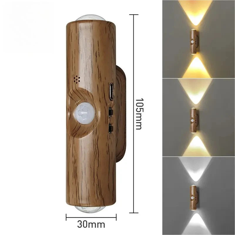 LED Motion Sensor Light Wall-Mounted Dual-Head Night Lamps Magnetic Wall Lamp for Entryway Bedside Closet Living Room Bedroom