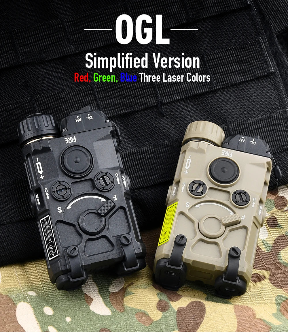 Tactical Nylon EOTEC OGL Red Dot Laser Indicator Blue Green IR PEQ-15 with OGL White Strobe Flashlight for Airsoft Gun Rifle