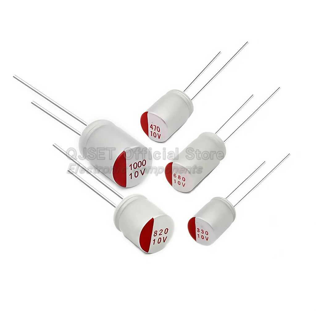 10pcs DIP Solid Capacitors 6.3V 10V 16V 25V 35V 50V 63V 100V 47μF 100μF/220/470/560/680/1000/2200 μF Electrolytic Capacitors