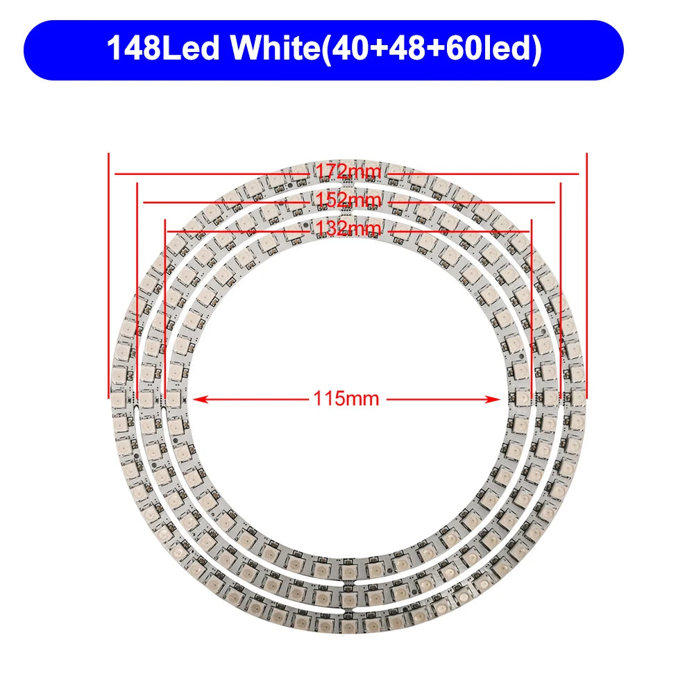 DC5V WS2812B DIY Led Ring Individually Addressable WS2812 IC Built-in 5050 RGB Round Modules Circle Arduino Light 8 To 148 Pixel
