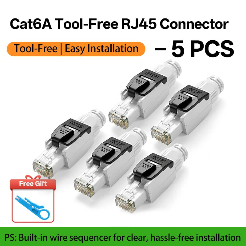 BYXGD Toolless RJ45 Connector Reusable 100/1000Mbps Shielded Cat5e Tool Free Plug