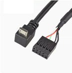 PC Computer motherboard 9P to Micro USB to DuPont 2.54mm 5Pin DuPont USB to Micro USB data Cord Aluminum foil + woven mesh cable