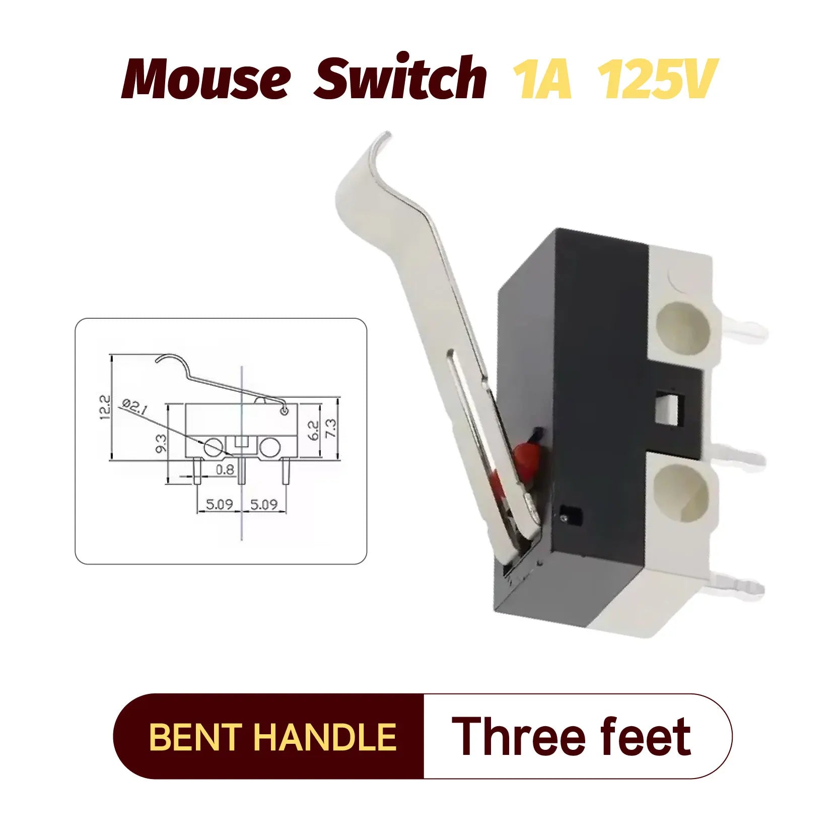 20/100/1000Pcs Micro Limit Switch Momentary Push Button Switch 1A 125V 3Pins SPDT Mouse Switch