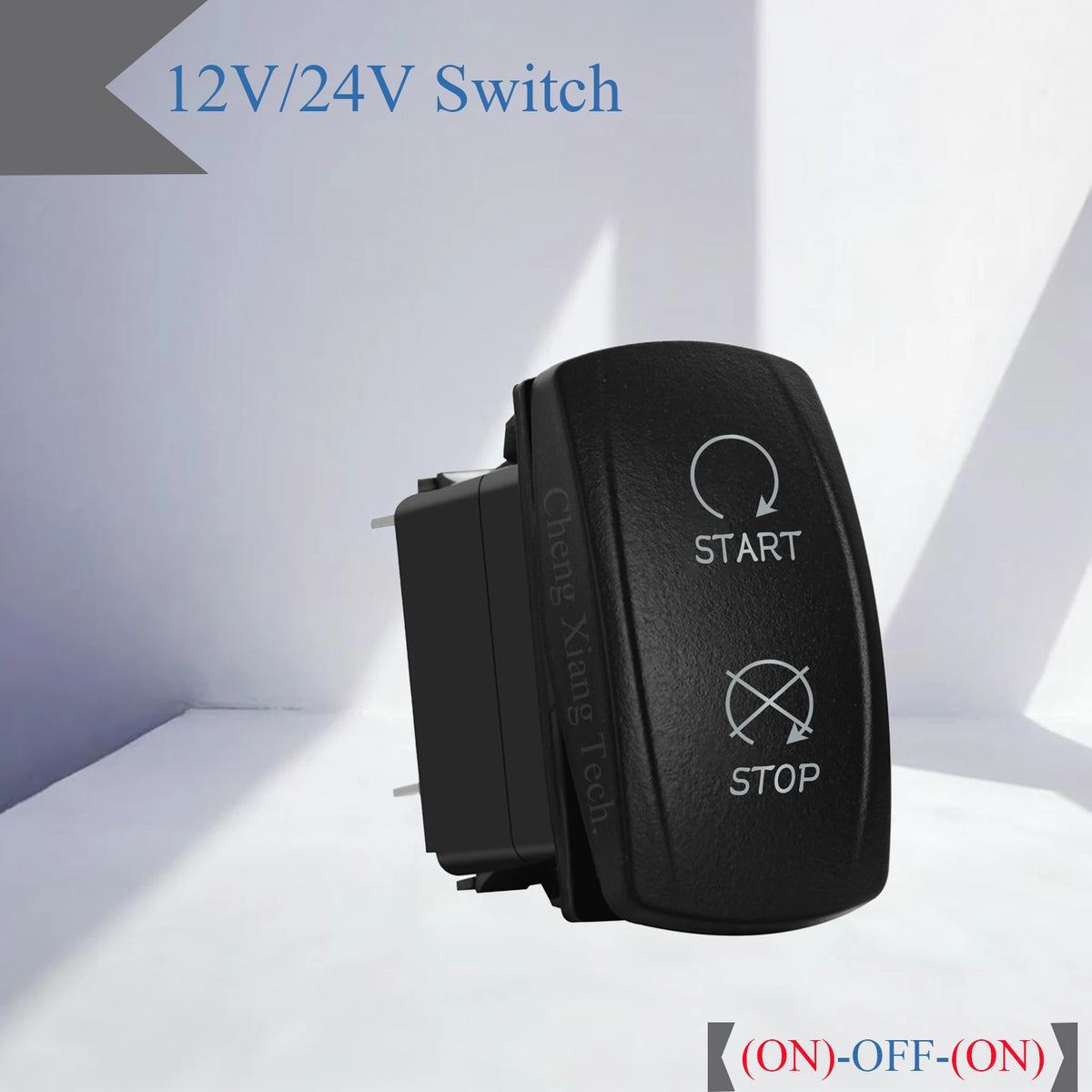 12V Arrow Up Down Rocker Switch White Led 7Pin On-Off-On, Momentary (On)-Off-(On) Toggle Switch Waterproof DPDT Button Switch